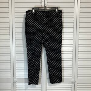 Old Navy Black White Polka Dot Pixie Ankle Mid-Rise Slimming Women Pants 12